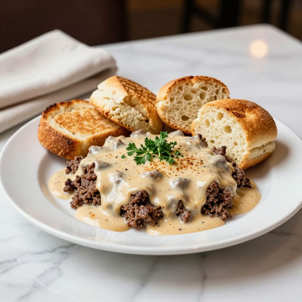 Creamy SOS recipe served over toast