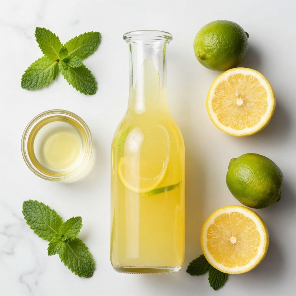 Homemade sour mix in a bottle