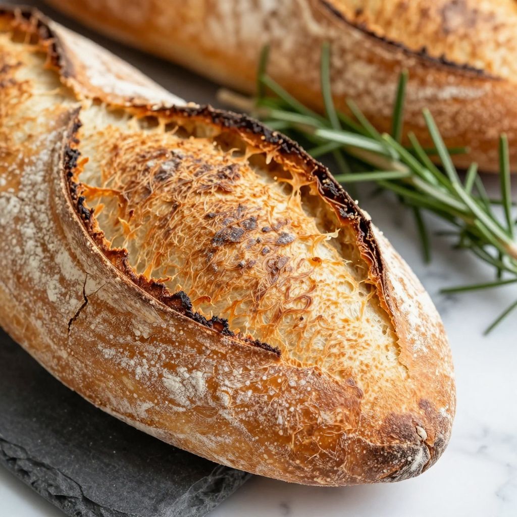 Sourdough baguette step-by-step process
