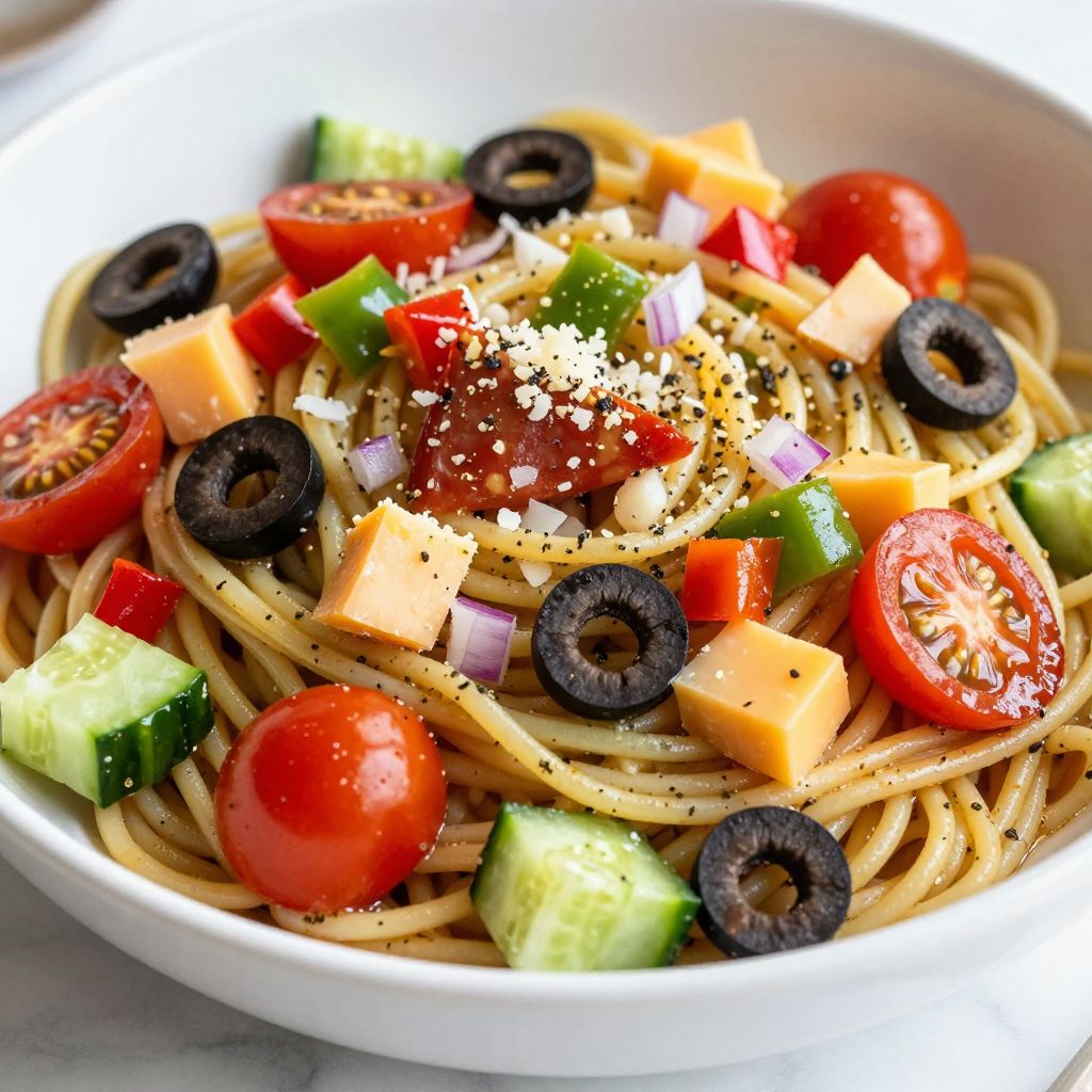 Spaghetti salad step-by-step