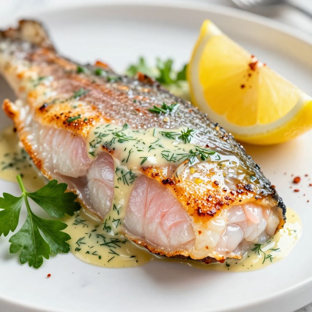 Pan-seared steelhead trout with herb butter