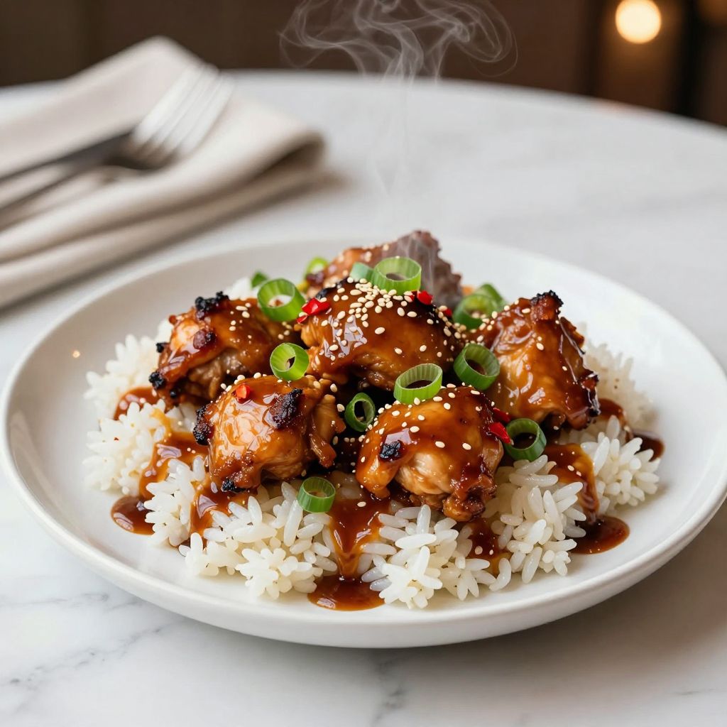 Sticky Chicken Served