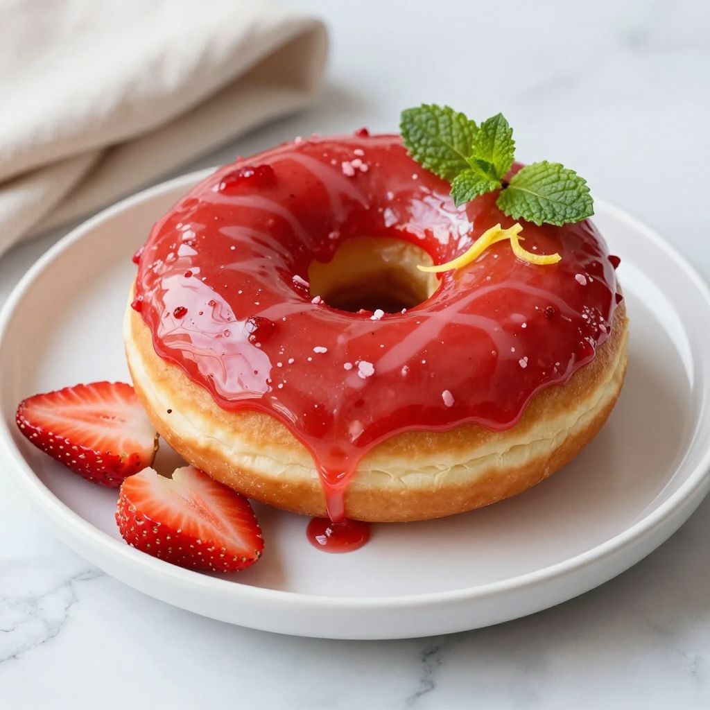 Finished strawberry glazed pastry