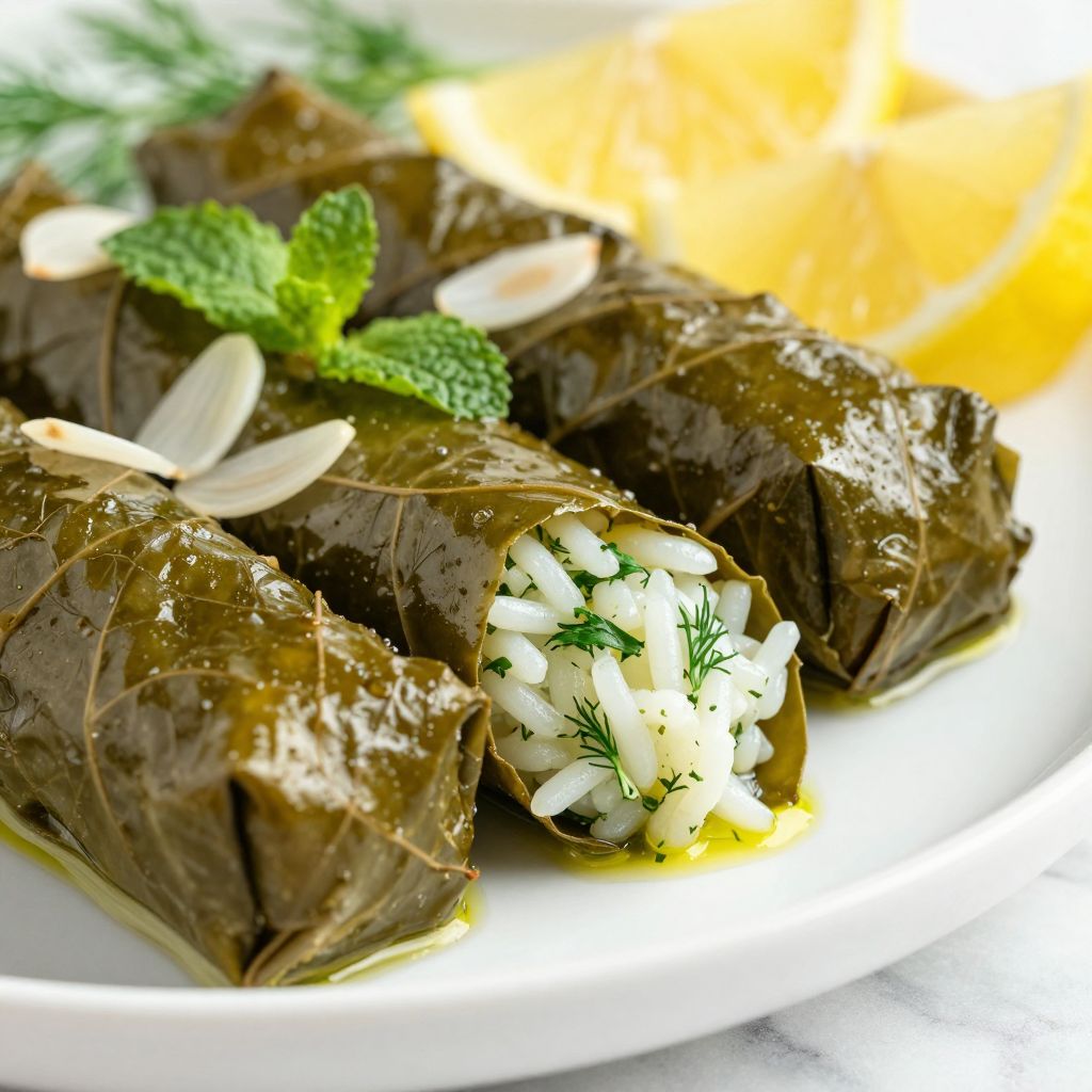 Stuffed grape leaves step-by-step