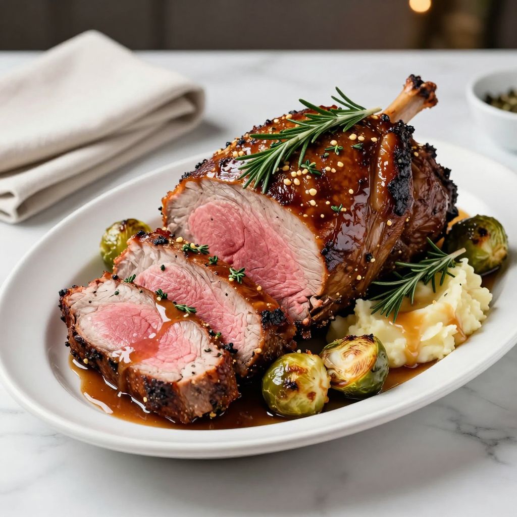 Sliced top round roast