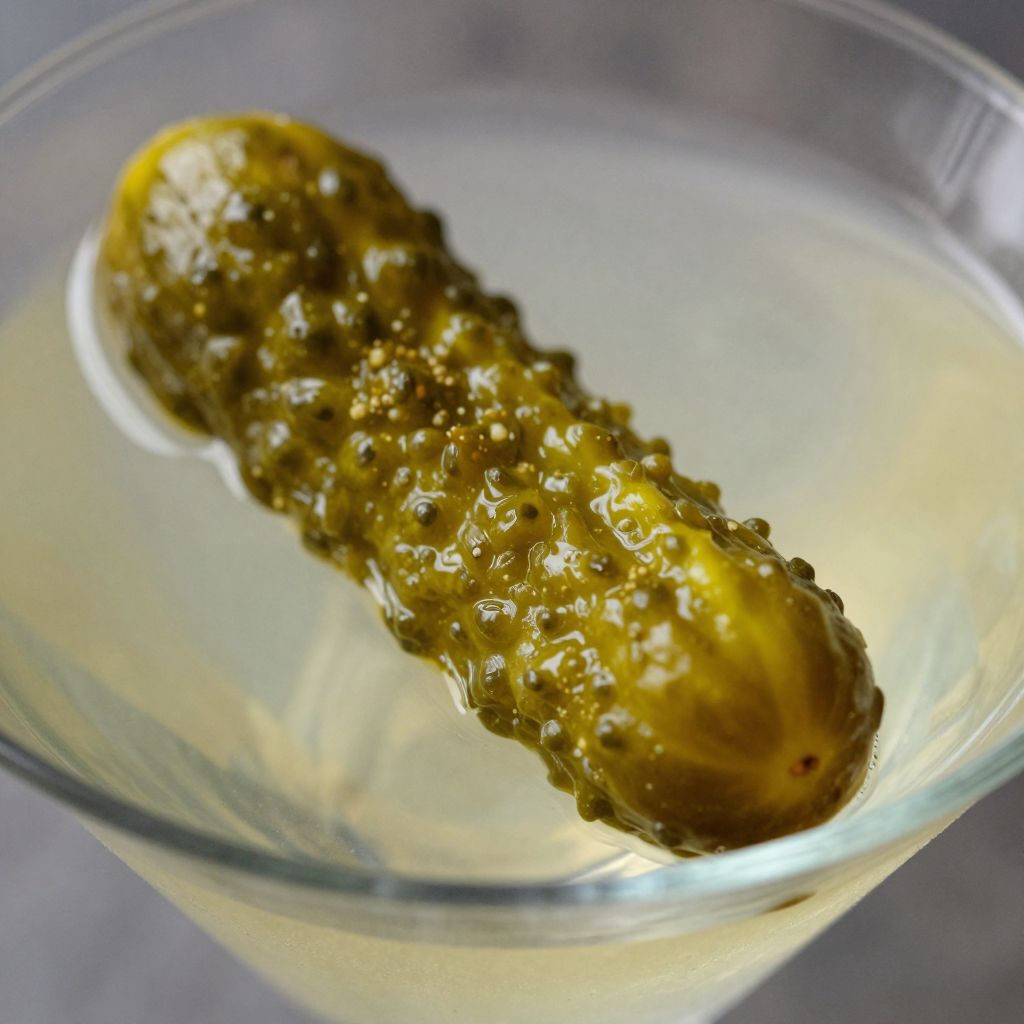 Pickle Martini Preparation